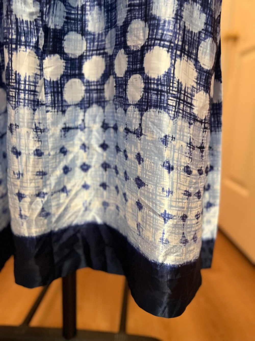Oscar de la Renta Blue and White Patterned Dress - Picture 4 of 10